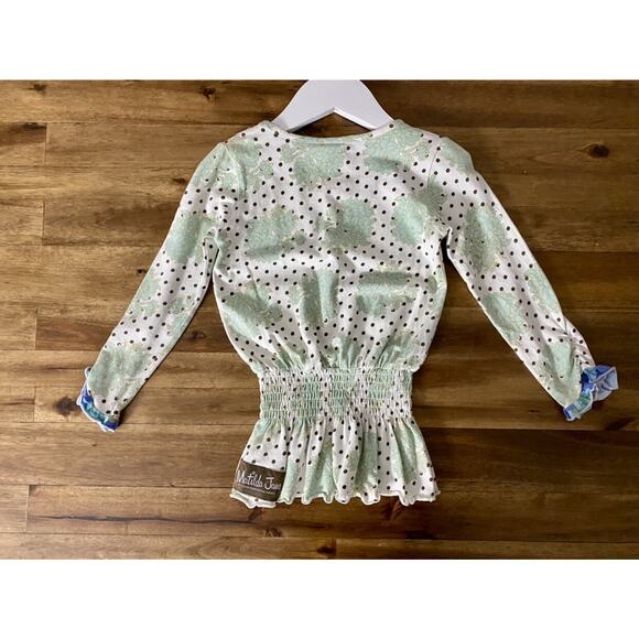 Matilda Jane Heart Soul Pride Aster Elaina Knit Green Brown Polka Dot Floral Top - Picture 9 of 9